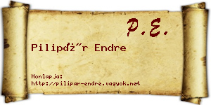 Pilipár Endre névjegykártya